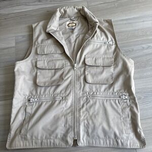 Vintage Banana Republic Safari Vest Mens Sz L Hunting Packable Hood Photography